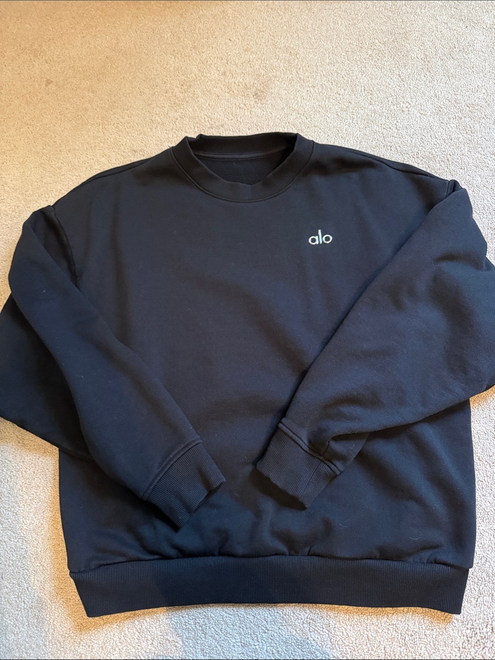 Alo Accolade Black Crewneck Sweatshirt